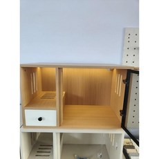 고양이 원목 화장실 85x45x50cm 특대형 숨숨집 유리문 화이트 조명 우드 사막화 방지, H. 우드115x55x60cm