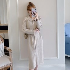 까리해 가을스웨터패션 겨울 임부복 심플 스타일리시 핑크 트렌드 엄마 무릎넘어 니트 임산부 원피스