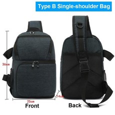 방수 DSLR 카메라 가방 충전 이어폰 구멍이 있는 백팩 야외 사진 캐논 니콘 노트북 삼각대 비디오 렌즈, 02 Single Shoulder Blue, 1개