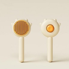 햄버거 고양이 브러시 빗 헤어볼 방지 털 제거제 애완 동, 1개, 1.Yellow Cat Face