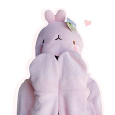 생일 키덜트 망토 크리스마스선물 캐릭터 귀여운 블랭킷 핑크 키즈 몰랑이 담요 토끼 방한 !Izus