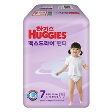 하기스 NEW 맥스드라이 팬티형 여아용 특점보 7단계(17~24kg), 7단계, 32매