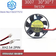 Led 자동차 조명용 초박형 원형 미니 냉각 팬 5V 12V 직경 3Cm 30Mm 30x40x7 Mm, [04] 12V 2P 14000RPM, [01] hydraulic bearing, 04 12V 2P 14000RPM, 01 hydraulic bearing