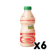 야쿠르트그랜드점보 대용량요구르트 750ml X 6개입, 6개 - 야쿠르트네고왕