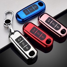 소프트 TPU MAZDA 2 3 5 6 CX-3 CX-4 CX-5 CX-7 CX-9 ATENZA AXELA MX5 자동 키, 1개, [0008] [pink keyring]
