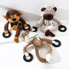 포시럽 강아지 장난감 삑삑이 치발기 애착인형, 원숭이, 1개