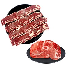 (당일출돼지) 명절 선물세트 스티어급 LA갈비 4kg 소갈비+미국산 돼지목전지(목살+전지)2kg, 1개