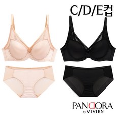 판도라by비비안 C/D/E컵 풀컵몰드브라팬티2종(PB7116)75C~85E