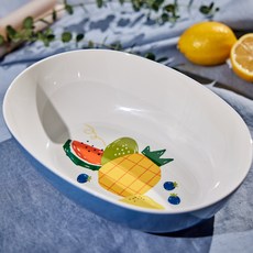 [모던하우스 광주역점]스윗디저트 멜라민씨리얼볼 27cm 파인애플-PLASTICPLUS_PL0122043, 1개