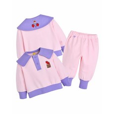 모이몰른 상하세트로 편하게 ~ 클립레티상하 M241STF12P(라이트핑크 아이보리)1