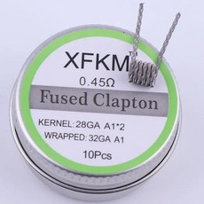 XFKM 10 개/ A1/316 플랫 트위스트 와이어 융합 clapton Hive 외계인 믹스 쿼드 타이거 코일 가열 저항, [14] fused 0.45, 14 fused 0.45