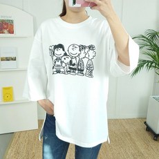 퀸하우스 5546-스누피패밀리 반팔 티셔츠