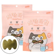 3651 치카타임 고양이 이빨과자 덴탈트릿 간식, 2개, 300g, 연어맛