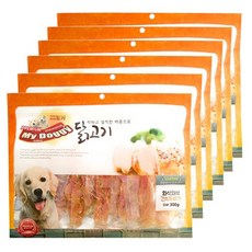 마이도기 착한 애견간식 300g, 6개, 건식꽈배기사사미 300g - 사사미