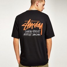 stussy 정품 스투시 로고 반팔티 - 항공배송으로 빠르게 받으세요, S, 화이트 오렌지