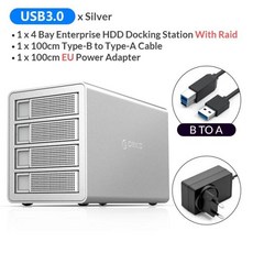 ORICO 비트코인 마이닝 HDD 도킹 스테이션용 전원 인클로저 RAID 포함 SATA-USB 3.0 35 시리즈 4 베이, 10 EU Plug Silver, 한개옵션1