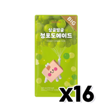 델라페 싱글벙글 청포도에이드 아이스파우치음료 340ml x 16개