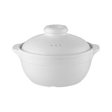  BOSUN 가정용 고급 고온내성 도자기 직화 계란찜 된장 뚝배기, 흰색 내열냄비, 지름26cm 용량3.1L 