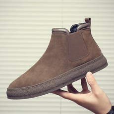 남성용 오토바이 앵클 밀리터리 부츠하이탑 부츠가죽 신발편안한 첼시 부츠겨울, 44, G661 brown