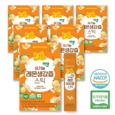 엔트리뉴 100% 유기농 레몬 생강즙 스틱, 6박스, 210g 6박스, 210g