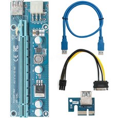 006C PCIE 라이저 BTC 채굴 광부 전력 강화 PCI-E 확장 카드 PCI-E 1X ~ 16X 익스텐더 어댑터 USB3.0 케이블, 0.6m.