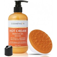 핫 크림 마사지 젤 with- Cellulite Massager 8.8 oz :: Anti- Cellulite Skin Tightening Toning & Muscle and Joint Pain, 단일옵션, 단일옵션