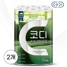 코디 순수 3겹 데코 화장지 30M 30개입 2개 상품 이미지