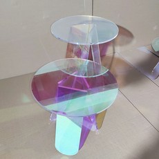 홀로그램테이블 왕비가구 아크릴협탁 숙위홈 모듈협탁, 복장을 갖추다 + 지름 45cm 높이 47cm