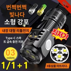 1/1+1[메이드 인 독일]꼬마몬스터 랜턴 미니 초광 방수 클립 램프 플래쉬 랜턴 울트라 라이트/미니/멀티, (1+1)퓨어블랙*2, 1개