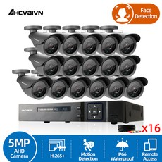 H.265 16CH 5MP 고화질 CCTV 시스템 HD 4MP DVR 키트 5MP 소니 센서 야외 IP66 안전한 야간 영상 감시 카메라 시스템, 없다, 미국 플러그, 16채널 DVR16pcs 캠, 1개 - dvr16ch