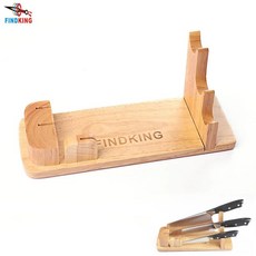 Findking 다마스커스 나이프 세트용 범용 오크 우드 홀더 블록 스탠드 디자인 28*10*1.5cm, 1개