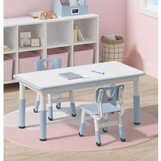 키즈테이블 주니어가구 낙서가능 놀이방 학습 그림, 길이120 x 높이60CM 의자1개 - 오렌지
