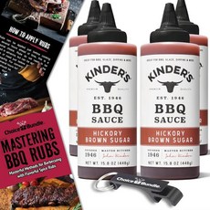 Kinder's Hickory Brown Sugar BBQ Sauce Premium Barbecue 4 pk Choice Bundle (63.2 oz) I Plus BBQ Guid, 4개