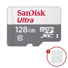 샌디스크 마이크로SD카드 울트라 SDSQUNR + SD카드 케이스, 1개, 128GB