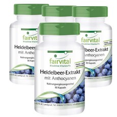 독일 페어바이탈 fairvital Blueberry 안토시아닌이 함유된 블루베리 추출물 1500mg, 4개, 90정