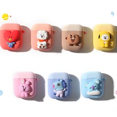 BT21 투톤 에어팟 실리콘 케이스 C타입 (에어팟 1 2 공용), TATA