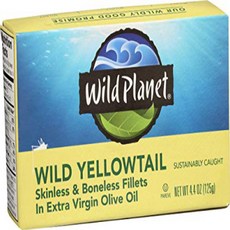Wild Planet Wild Yellowtail Fillets in Organic Extra Virgin Olive Oil Skinless & Boneless 4.4 Oun