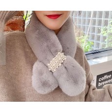 밍크 토끼털 숄 생신선물 겨울 넥워머 머플러 목도리