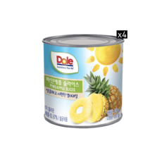 돌 파인애플 슬라이스 통조림, 439g, 4개