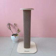 더따슴 국내생산 고양이 원목 세로 기둥 수직 스크래쳐, 1개, 브라운