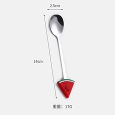 스테스 과일 모양 커피 스푼 디저트 포크 캔디 티 음료 식기 주, 1개