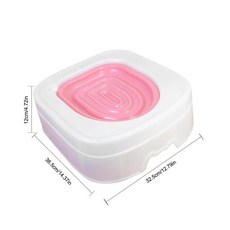 고양이 자동 화장실 스마트 항균 탈취 청소 트레이너 그루브 디자인의 훈련 키트 시스템, [03] Pink, 1개