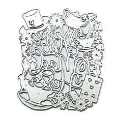 포커 티 세트 화환틀 메탈 커팅 다이 스텐실 DIY 엠보싱 템플릿, 1개