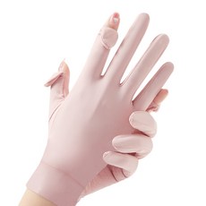 리빙블러썸 UV 자외선 차단 여름 운전 장갑 손가락, 기본형 핑크