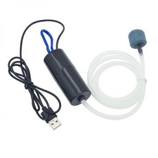 수족관 기포기 어항 기포 발생기 산소 공기 펌프 USB 조용한 압축기 통풍기 휴대용 미니 소형, Black, 1개