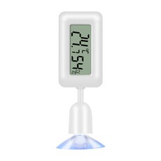 미니 LCD 디지털 온도계 습도계 게이지 흡입 컵 포함 거북이 파충류 테라리움 수족관 탱크 온도 습도 계량기, WHITE, 1개