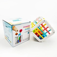 장난감 몬테소리 0-12 개월 감각 발달 학습 교육 용 다채로운 블록 분류 게임, [01] Cube, 1개