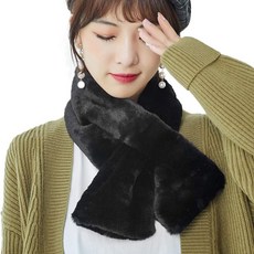Alaix인기 레이디스 머플러 티핏 에코 페이크 퍼 상품 에코 방한 따뜻한 20*90cm블랙