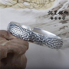 실버바팔찌 부귀 행운 노 공예 밑바닥을 훑는 부조 오리지널제작 액세서리 엠보싱 구은 장미