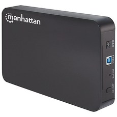 맨하탄 USB 3.2 to SATA 외장 3.5인치 하드 드라이브 인클로저 케이스 - HDD 및 SSD용 UASP 3TB 지원 윈도우 맥과 호환 130295 (미국발송)